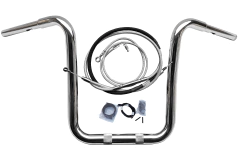 Kit Guidão e Cabos CROMADOS - Seca Sovaco - 15" Pol. Altura - Tubo 1.1/4" Pol. CURVE - Harley Davidson - Fat Boy (2018+) - comprar online
