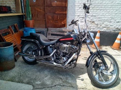 Kit Guidão Seca Sovaco - 16" Pol. Altura - Tubo 1.1/4" Pol. CURVE - CROMADO - Harley Davidson - Softail FX - Ronco V2