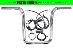 Kit Guidão Seca Sovaco - 16" Pol. Altura - Tubo 1.1/4" Pol. CURVE - CROMADO - Harley Davidson - Softail FX