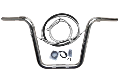 Kit Guidão e Cabos CROMADOS - Seca Sovaco - 12" Pol. Altura - Tubo 1.1/4" Pol. - Harley Davidson - Fat Boy (com Acelerador Eletrônico) - comprar online