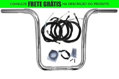 Kit Guidão Seca Sovaco - 14" Pol. Altura - Tubo 1.1/4" Pol. CURVE - CROMADO - Honda - Shadow 750 (sem riser)