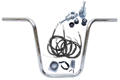 Kit Guidão Seca Sovaco - 18" Pol. Altura - Tubo 1" Pol. - CROMADO - Harley Davidson - Deluxe (com riser) - comprar online