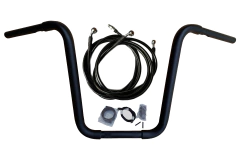 Kit Guidão Seca Sovaco - 18" Pol. Altura - Tubo 1.1/4" Pol. - PRETO - Harley Davidson - Road King (2016-2017 a 2020-2020) (ABS e Embreagem Hidráulica) - comprar online