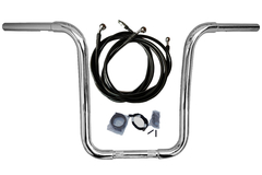 Kit Guidão Seca Sovaco - 14" Pol. Altura - Tubo 1.1/4" Pol. CURVE - CROMADO - Harley Davidson - Road King (2016-2017 a 2020-2020) (ABS e Embreagem Hidráulica) - comprar online