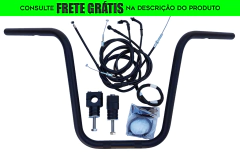 Kit Guidão Seca Sovaco - 15" Pol. Altura - Tubo 1" Pol. - PRETO - Honda - Shadow 750