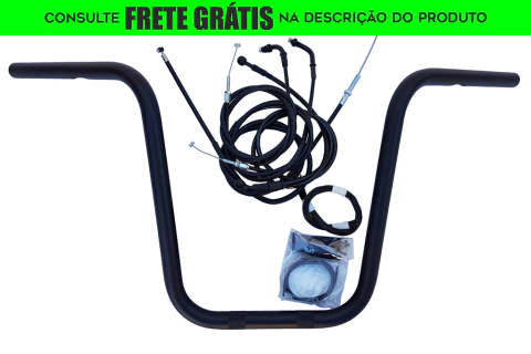 Kit Guidão Seca Sovaco - 12" Pol. Altura - Tubo 1" Pol. - PRETO - Honda - Shadow 750 (sem riser)