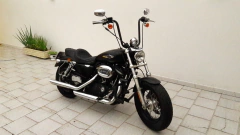 Kit Guidão Seca Sovaco - 14" Pol. Altura - Tubo 1" Pol. - PRETO - Harley Davidson - Sportster 883/1200/48/Roadster (com ABS) na internet