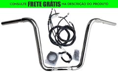 Kit Guidão Seca Sovaco - 15" Pol. Altura - Tubo 1.1/4" Pol. - CROMADO - Yamaha - Midnight 950