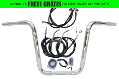 Kit Guidão Seca Sovaco - 14" Pol. Altura - Tubo 1.1/4" Pol. - CROMADO - Harley Davidson - Sportster 883R