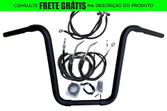 Kit Guidão Seca Sovaco - 12" Pol. Altura - Tubo 1.1/4" Pol. - PRETO - Harley Davidson - Sportster 883R
