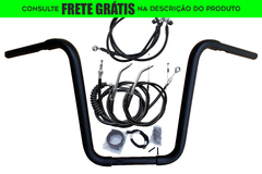 Kit Guidão Seca Sovaco - 16" Pol. Altura - Tubo 1.1/4" Pol. - PRETO - Harley Davidson - Sportster 883R