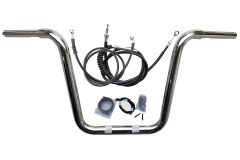 Kit Guidão Seca Sovaco - 12" Pol. Altura - Tubo 1.1/4" Pol. - CROMADO - Harley Davidson - Road King (ABS)