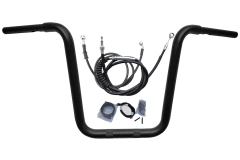 Kit Guidão Seca Sovaco - 16" Pol. Altura - Tubo 1.1/4" Pol. - PRETO - Harley Davidson - Road King (ABS) na internet