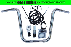 Kit Guidão Seca Sovaco - 16" Pol. Altura - Tubo 1.1/4" Pol. - CROMADO - Honda - Shadow 750