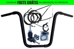 Kit Guidão Seca Sovaco - 12" Pol. Altura - Tubo 1.1/4" Pol. - PRETO - Kawasaki - Vulcan 900 Custom (com riser)