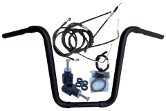 Kit Guidão Seca Sovaco - 15" Pol. Altura - Tubo 1.1/4" Pol. - PRETO - Kawasaki - Vulcan 900 Custom (com riser) - comprar online