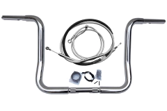 Kit Guidão e Cabos CROMADOS - Seca Sovaco - 14" Pol. Altura - Tubo 1.1/4" Pol. - CROMADO - Harley Davidson - Street Glide (2008-2013) - comprar online