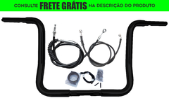 Kit Guidão Seca Sovaco - 14" Pol. Altura - Tubo 1.1/4" Pol. - PRETO - Harley Davidson - Electra Glide (2008-2013)