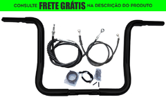 Kit Guidão Seca Sovaco - 14" Pol. Altura - Tubo 1.1/4" Pol. - PRETO - Harley Davidson - Street Glide (2008-2013)