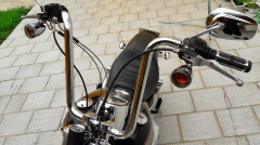 Guidão Seca Sovaco - 18" Pol. Altura - Tubo 1.1/4" Pol. - CROMADO - Harley Davidson - (Com Acelerador Eletrônico) - Ronco V2