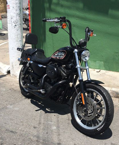 Kit Guidão Seca Sovaco - 16" Pol. Altura - Tubo 1.1/4" Pol. - PRETO - Harley Davidson - Sportster 883R - Ronco V2