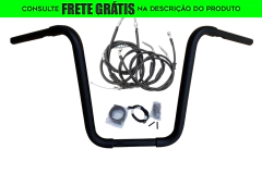 Kit Guidão Seca Sovaco - 14" Pol. Altura - Tubo 1.1/4" Pol. - PRETO - Harley Davidson - Heritage (com ABS)