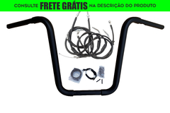 Kit Guidão Seca Sovaco - 18" Pol. Altura - Tubo 1.1/4" Pol. - PRETO - Harley Davidson - Deluxe