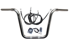 Kit Guidão Seca Sovaco - 12" Pol. Altura - Tubo 1.1/4" Pol. - CROMADO - Harley Davidson - Fat Boy (com Acelerador Eletrônico) - comprar online