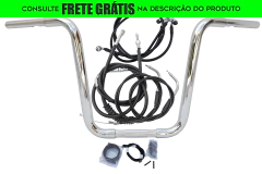 Kit Guidão Seca Sovaco - 15" Pol. Altura - Tubo 1.1/4" Pol. - CROMADO - Harley Davidson - Road King (Até 2007) - Sem ABS