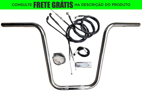 Kit Guidão Seca Sovaco - 14" Pol. Altura - Tubo 1" Pol. - CROMADO - Honda - Shadow 750 (sem riser)