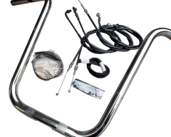 Kit Guidão Seca Sovaco - 14" Pol. Altura - Tubo 1" Pol. - CROMADO - Honda - Shadow 750 (sem riser) na internet