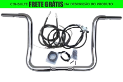 Kit Guidão Seca Sovaco - 14" Pol. Altura - Tubo 1.1/4" Pol. - CROMADO - Harley Davidson - Street Glide (até 2007) - Sem ABS