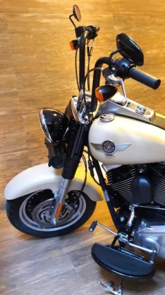 Imagem do Guidão Seca Sovaco - 12" Pol. Altura - Tubo 1.1/4" Pol. - PRETO - Harley Davidson - Fat Boy (Com Acelerador Eletrônico)