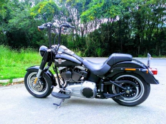 Kit Guidão Seca Sovaco - 15" Pol. Altura - Tubo 1.1/4" Pol. - PRETO - Harley Davidson - Fat Boy - loja online