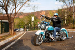 Kit Guidão e Cabos CROMADOS - Seca Sovaco - 14" Pol. Altura - Tubo 1.1/4" Pol. CURVE - Harley Davidson - Deluxe (com ABS) na internet