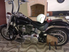 Guidão CURVE Seca Sovaco - 16" Pol. Altura - Tubo 1.1/4" Pol. - PRETO - Harley Davidson - Fat Boy