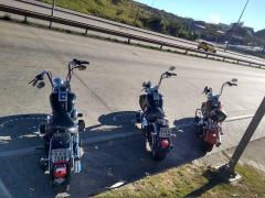 Imagem do Guidão Seca Sovaco - 12" Pol. Altura - Tubo 1.1/4" Pol. - CROMADO - Harley Davidson - Fat Boy (Com Acelerador Eletrônico)