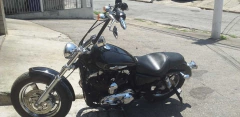 Kit Guidão Seca Sovaco - 14" Pol. Altura - Tubo 1.1/4" Pol. - PRETO - Harley Davidson - Sportster 883/1200/48/Roadster (com ABS) - Ronco V2