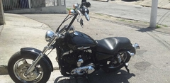 Kit Guidão Seca Sovaco - 12" Pol. Altura - Tubo 1.1/4" Pol. - PRETO - Harley Davidson - Sportster 883R - Ronco V2