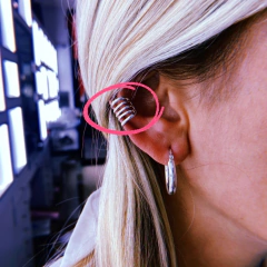 Ear cuff lineas ancho - plata 925 (por unidad) (cod 9)