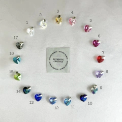 Dije corazon chico 10 mm - cristal & plata 925 (cod 15)