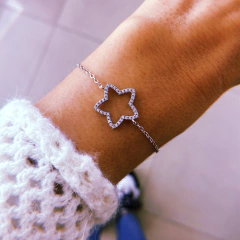 Pulsera estrella calada - plata 925 (cod 49)