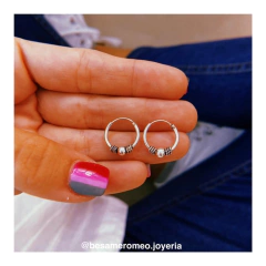 Argollas Bali (1,3 cm) - plata 925 (cod 12)