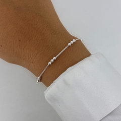 Pulsera triple bolita - plata 925 (cod 39) (18 cm)