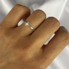 Anillo estrella north - plata 925 (cod 14)
