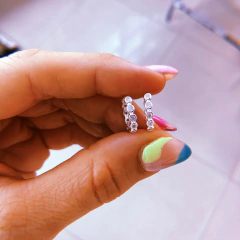 Argollitas Ámbar - plata 925 (1,3 cm) (cod 28)