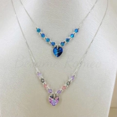 Collar sweet heart - cristal & plata 925 (7 colores) (cod 67) - Besame Romeo Joyeria