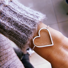 pulsera corazón calado xl - Plata 925 (cod 45)