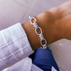 Pulsera eslabón oval - acero blanco (cod 20)