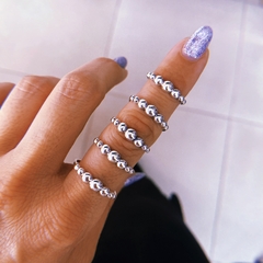 Anillo 7 bolitas - plata 925 (cod 20)